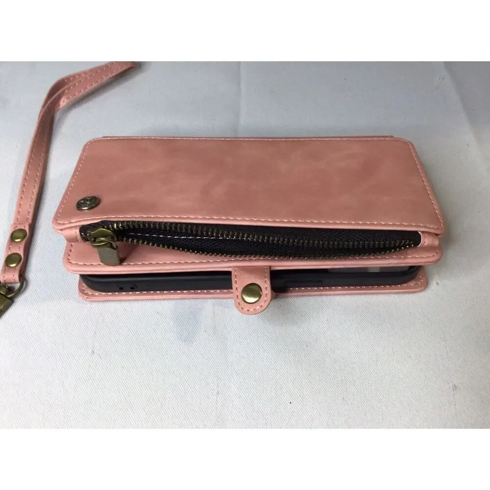 Defencase for iPhone 15 Pro Max Case Wallet with RFID Blocking Card Rose Pink